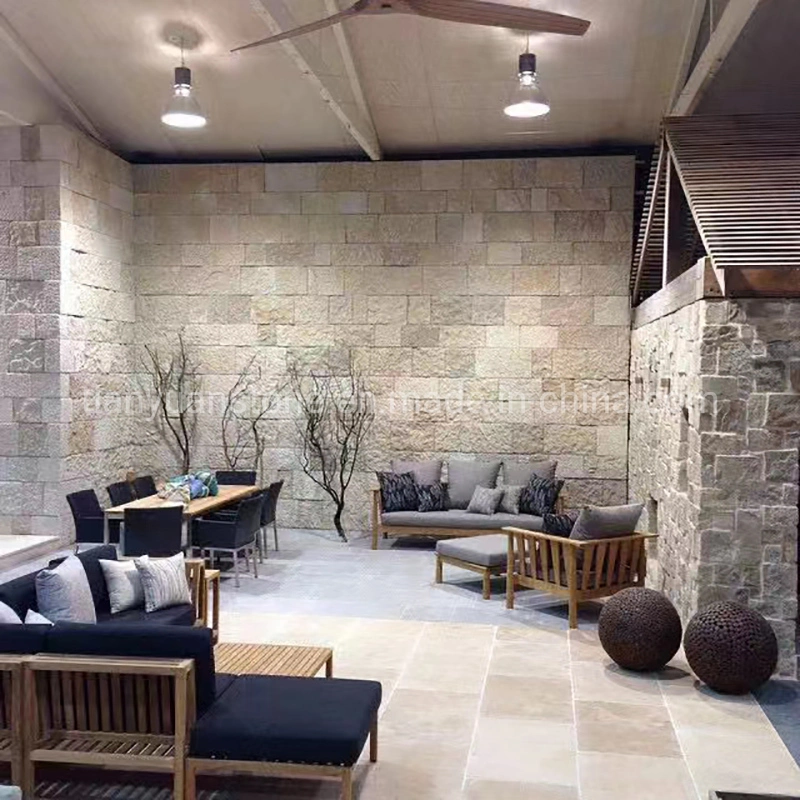 Natural Split Tumble Travertine Castle Stacked Stone for Outside Retaining Wall