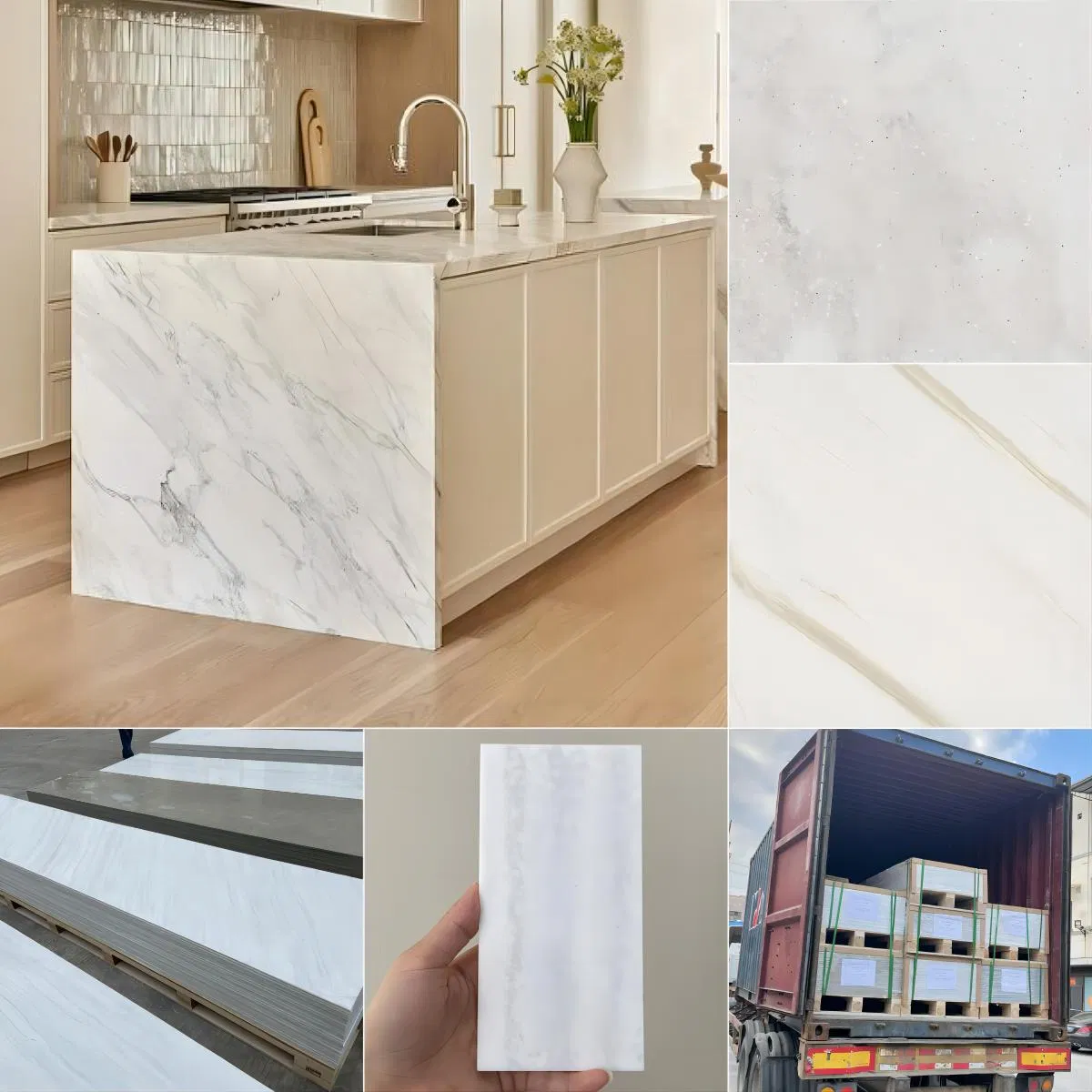 OEM Factory Made Countertop Worktops Guangdong Artificial Stone Big Slab Artificial Stone White/Calacatta/Volakas/Onyx Kitchen Countertop Quartz Countertops
