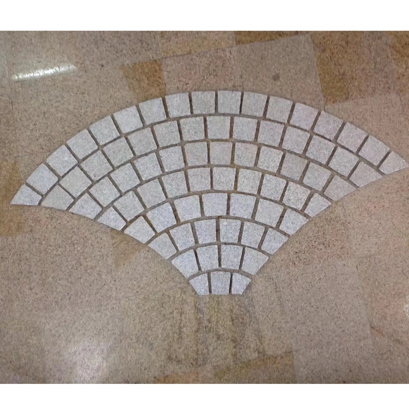 Meshed Back Granite Pavers and Pattern Cobblestone on Mesh