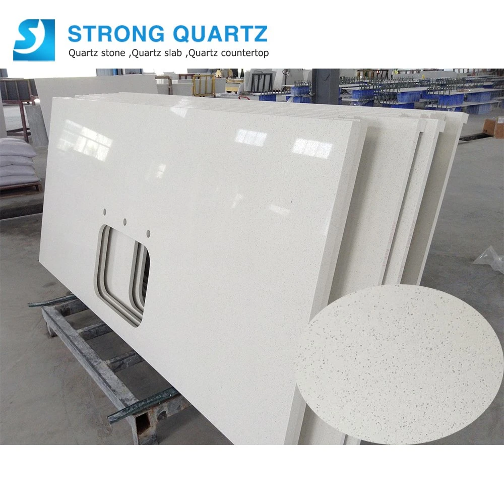 Snow White Quartz Kitchen Countertop