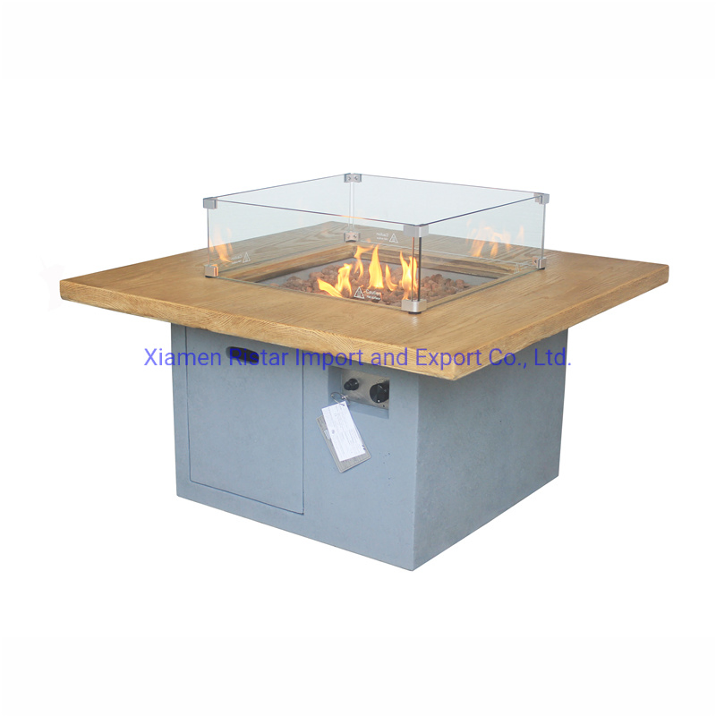 Wood Like Table Top, Concrete Countertop for Outdoor Fire Pit