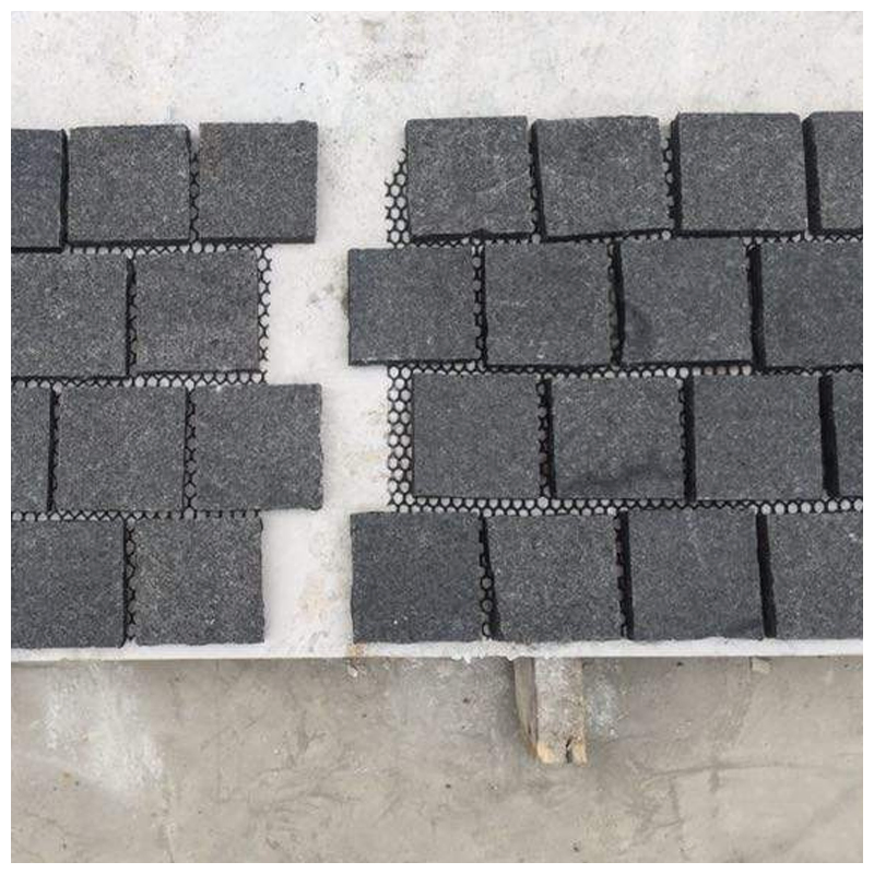G684 Black Granite Flamed Paver Cobblestone