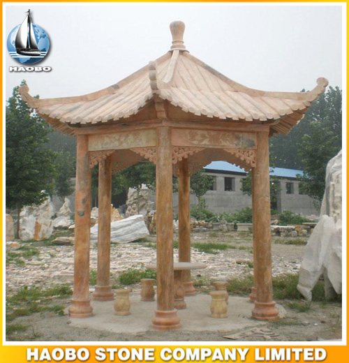 Stone Gazebo Garden Bench for Sale