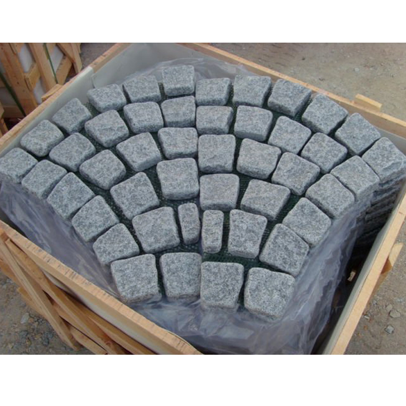 Yellow/Grey/Red Mixed Color Granite Meshed Paving Cobblestone Driveway and Walkway