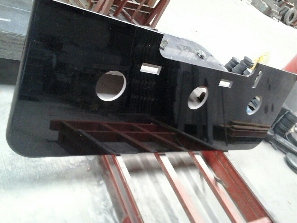 Black Galaxy Granite Prefabricated Kitchen Countertops