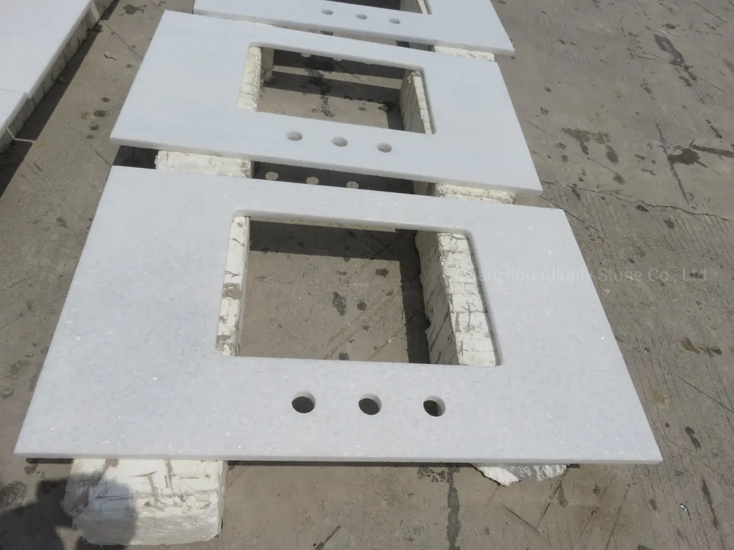 White Marble Bathroom Vanity Top