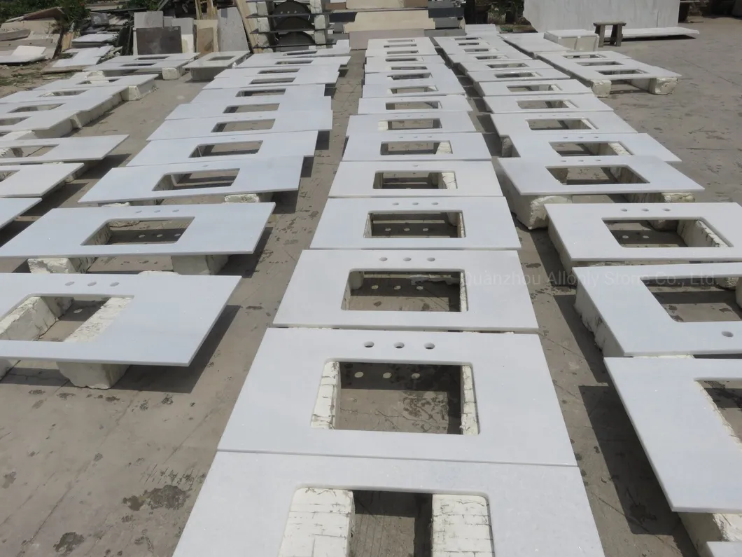 White Marble Bathroom Vanity Top