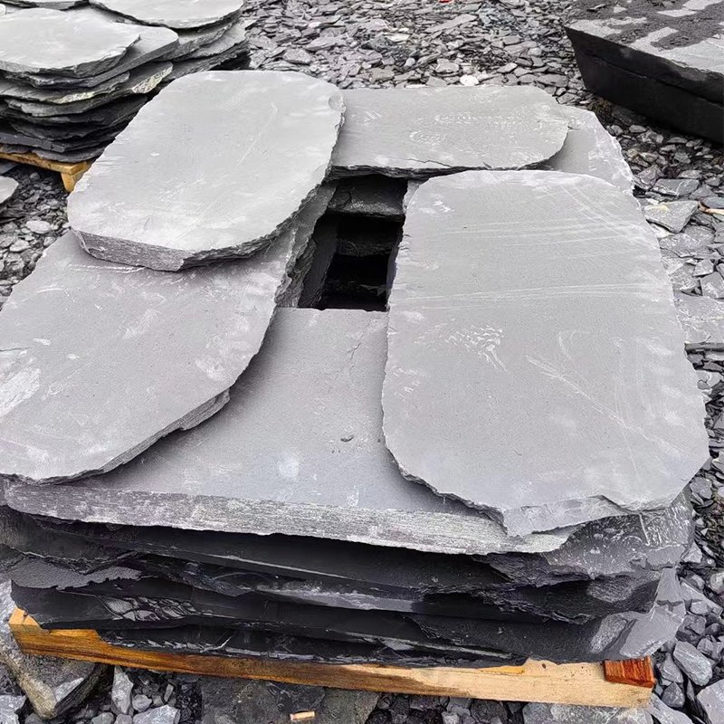 Black Slate Irregular Garden Stepping Stones for Landscaping