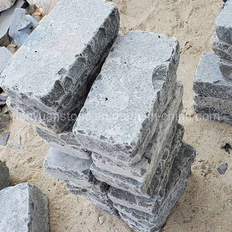 Tumbled Stone Light Grey G603/G654 Dark Grey Granite Cobblestone for Road Pavement