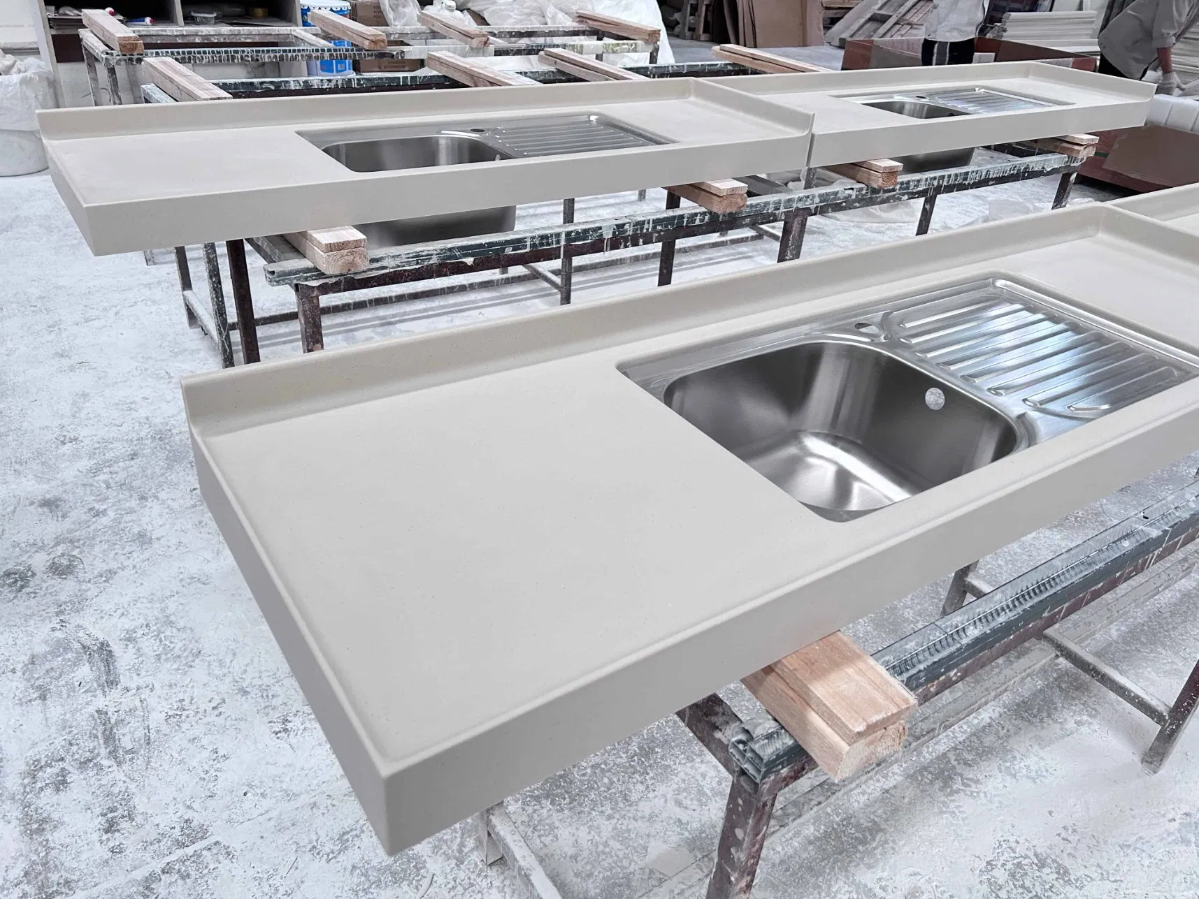 Modern Sink Cabinet Designs High End Custom Luxury Classic White Solid Wood Kitchen Island Cabinets with Granite Countertops