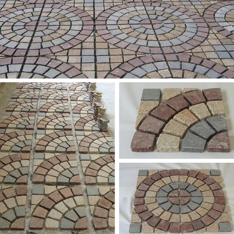 Natural Granite/Basalt/Slate/Bluestone Fan Shape Stone Paving for Garden/Driveway/Parking Tiles/Outside Pavement/Kerbstone/Cobblestone