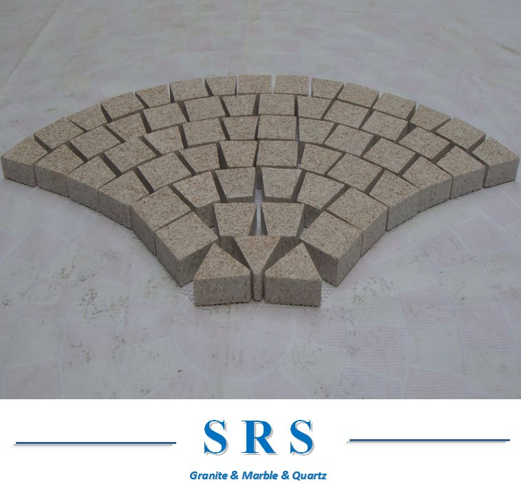 Natural Stone Granite Paving Stone on Mesh for Ourtdoors Street/Garden/Landcaping