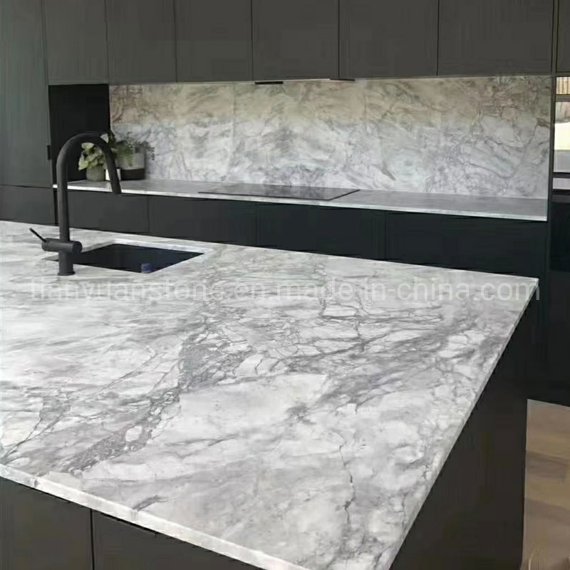 Custom Kitchen Slab Bathroom Vanity Tops Natural Calacatta Grey Quartzite Countertops