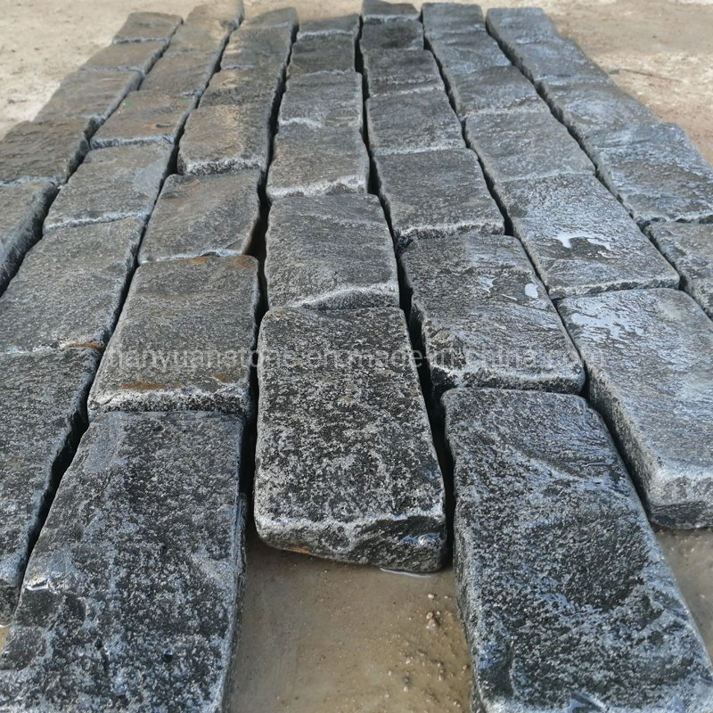 Antique Tumbled Edge Black Basalt Cobblestone for Villa Paver