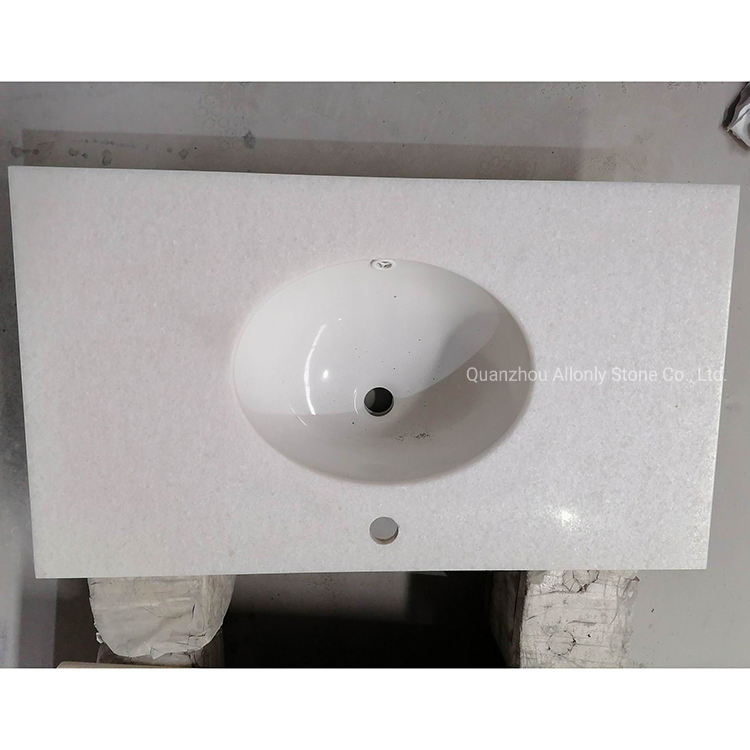 Wholesale Price 31/37/43/47/61 in Bathroom Vanity Top with Undermount Sink Thassow White/Pure White Marble