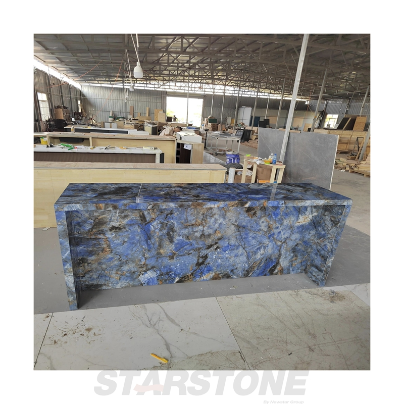 Luxury Custom Marble Countertop Slabs Blue Stone Kitchen Marble Island Countertops