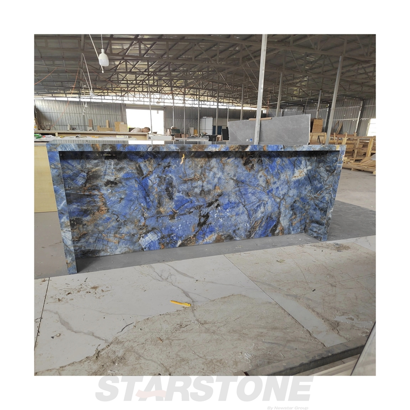 Luxury Custom Marble Countertop Slabs Blue Stone Kitchen Marble Island Countertops