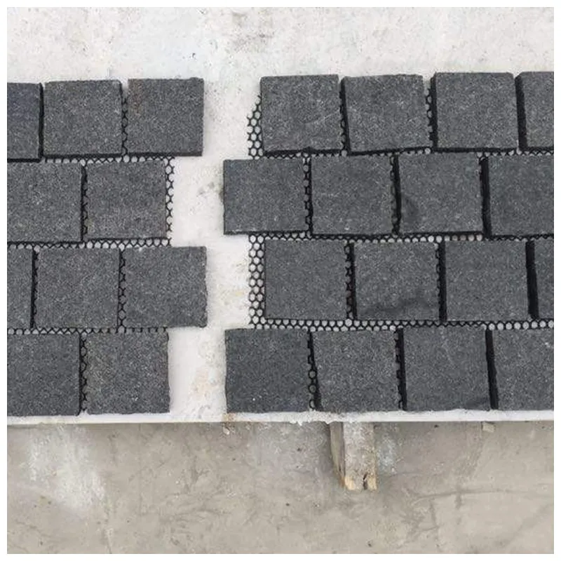 G684 Black Granite Flamed Paver Cobblestone