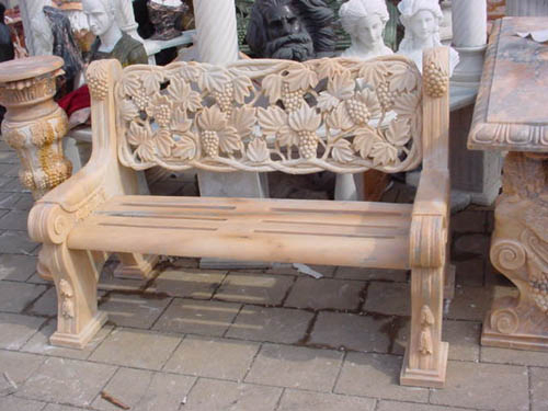 Custom Make Beautiful Natural Stone Carved Marble Benches for Garden