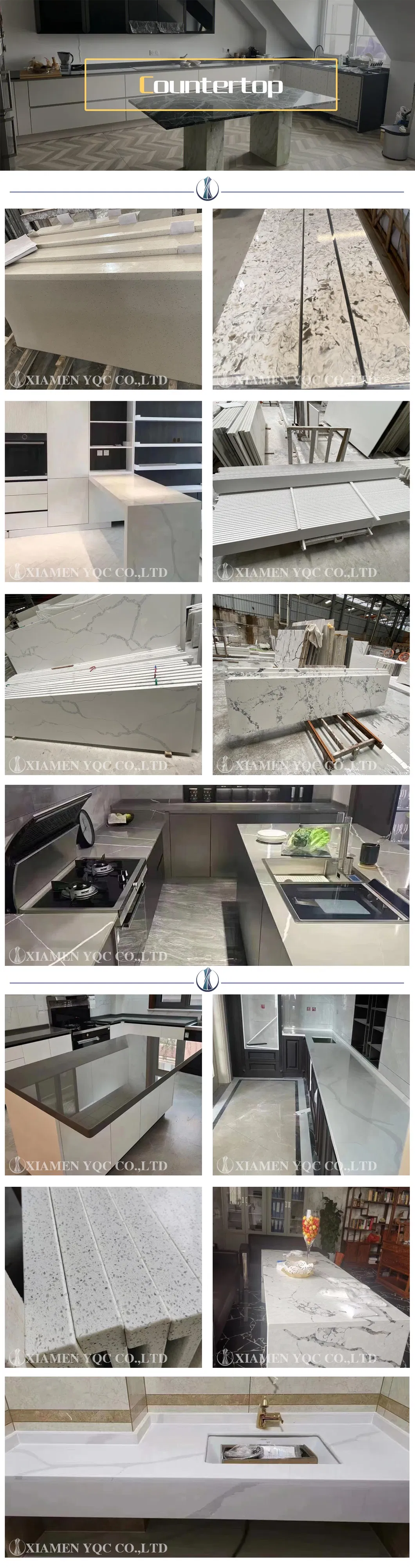 Artificial White Marble Quartz Stone Countertop