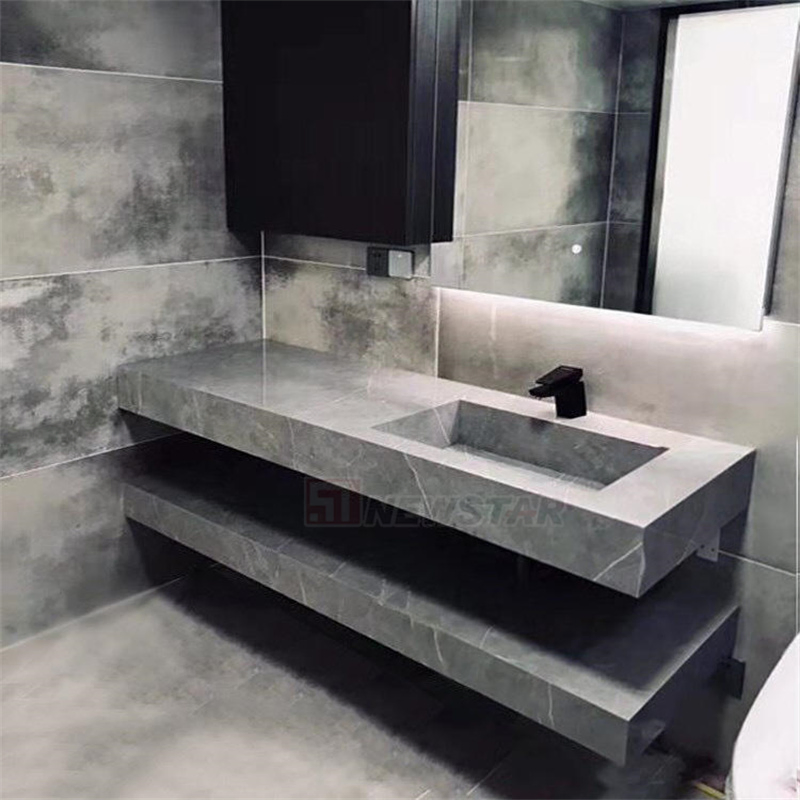 Newstar Hung Quartz Stone Bathroom Basins Bathroom Sink Marble Wash Basin Vanity Top