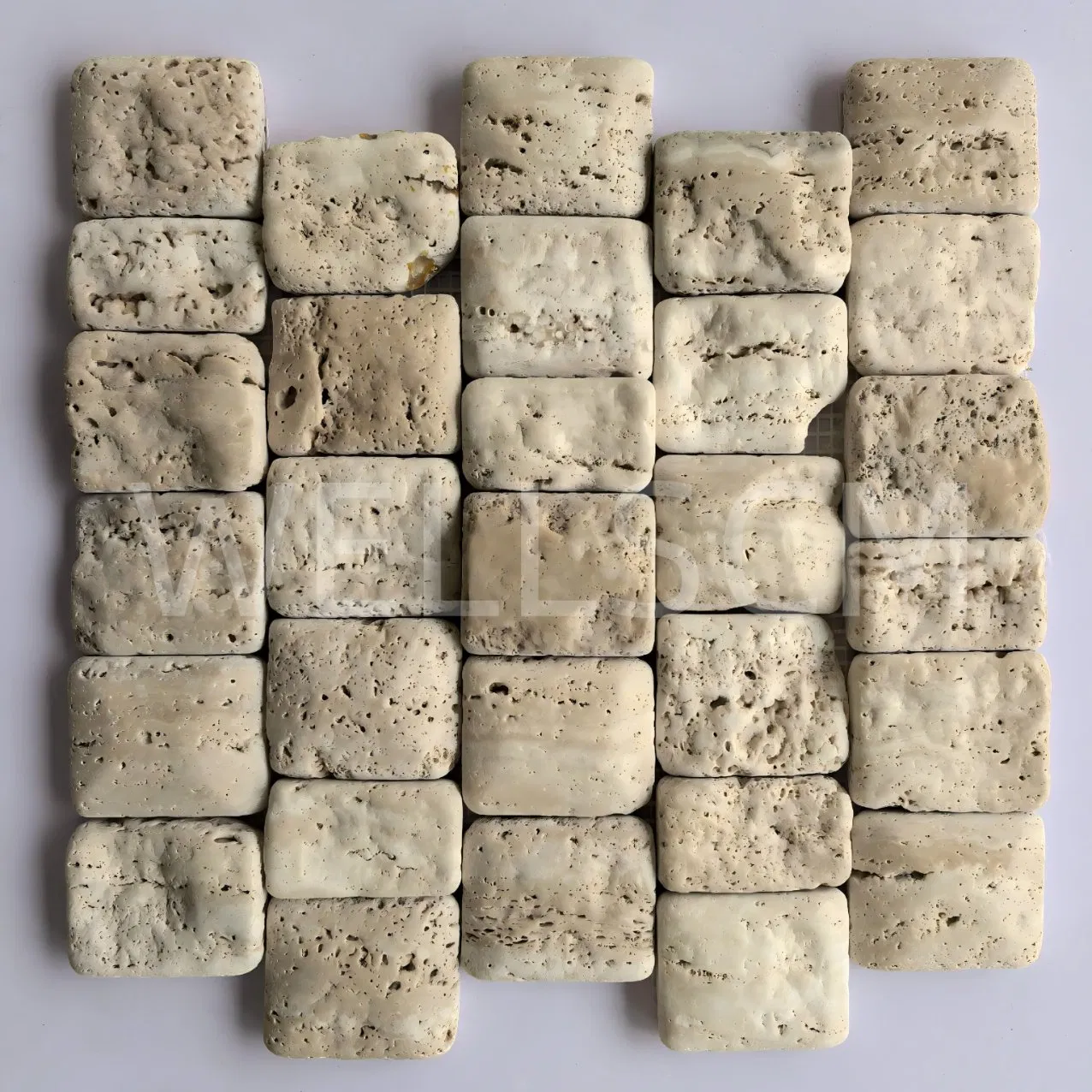 Custom Natural Stone Tiger Skin Quartzite Brick Pattern Driveway Paving Stone Mesh Paver Cobblestone for Street