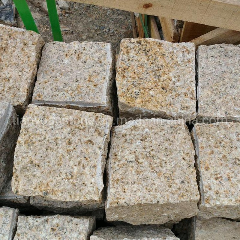 Tumbled Finish G682 Yellow Granite Cobble Stone for Patio Paving