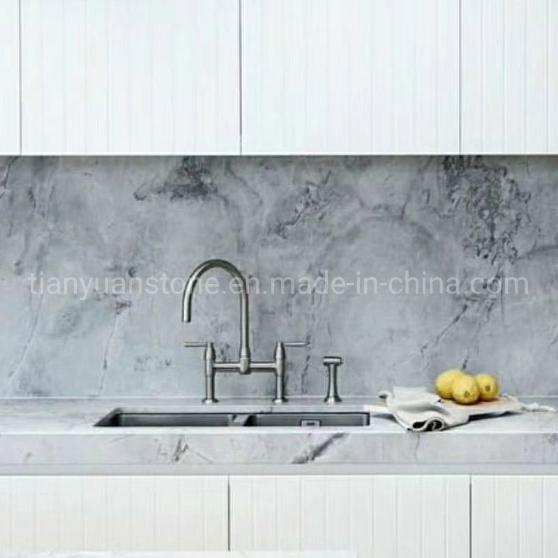 Custom Kitchen Slab Bathroom Vanity Tops Natural Calacatta Grey Quartzite Countertops
