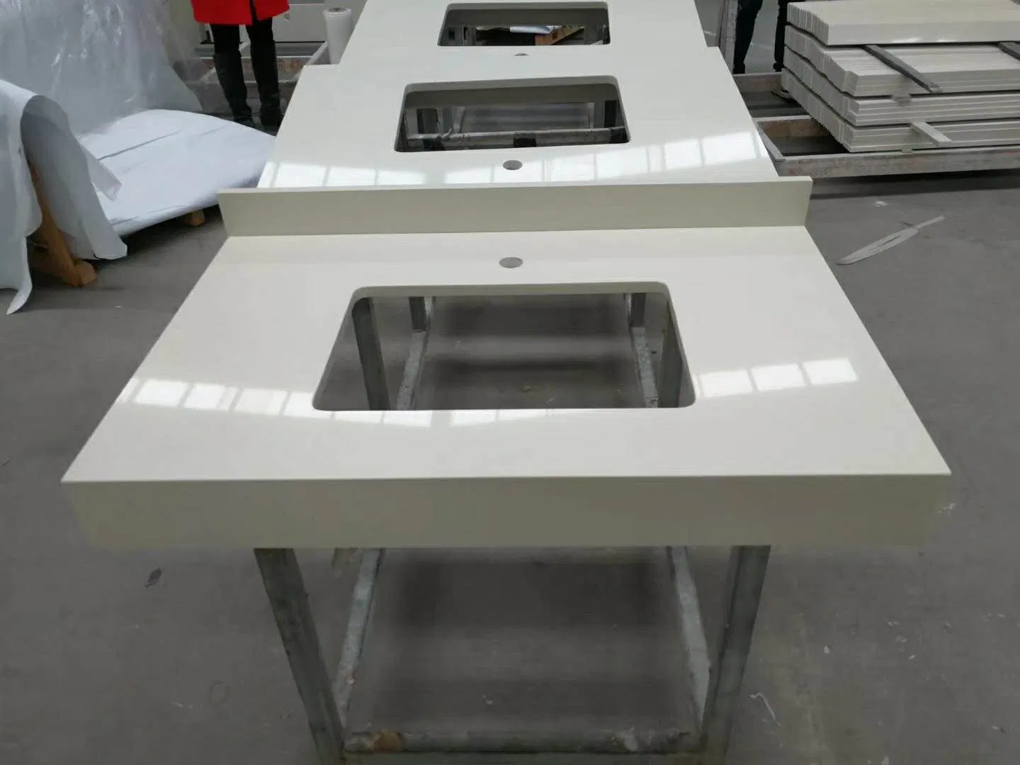 Wholesale Bathroom Vanity Mongolia Black and White Quartz Bathroom Vanity Tops
