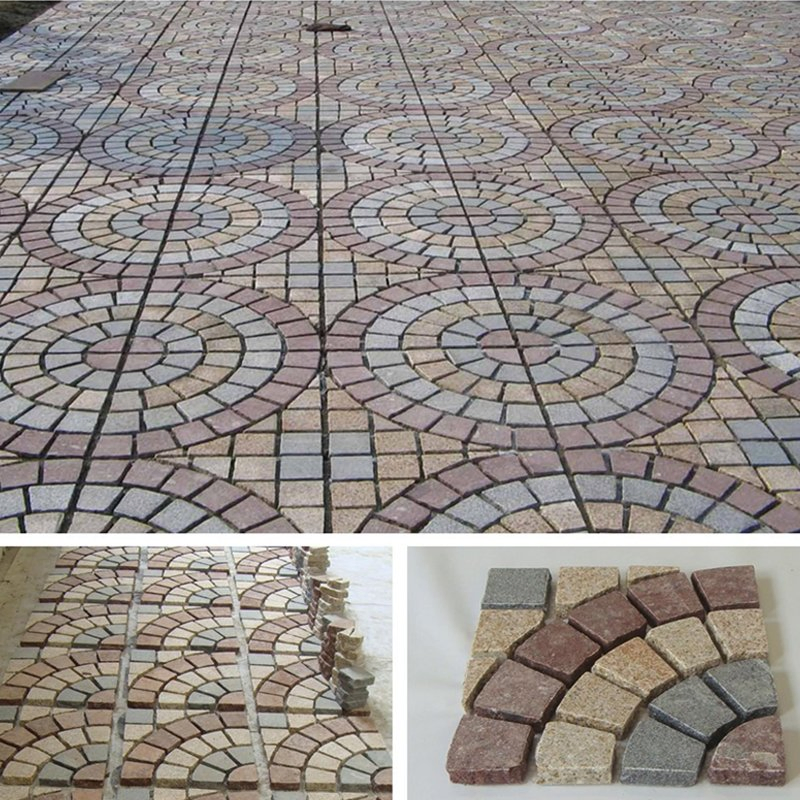 Natural Granite/Basalt/Slate/Bluestone Fan Shape Stone Paving for Garden/Driveway/Parking Tiles/Outside Pavement/Kerbstone/Cobblestone