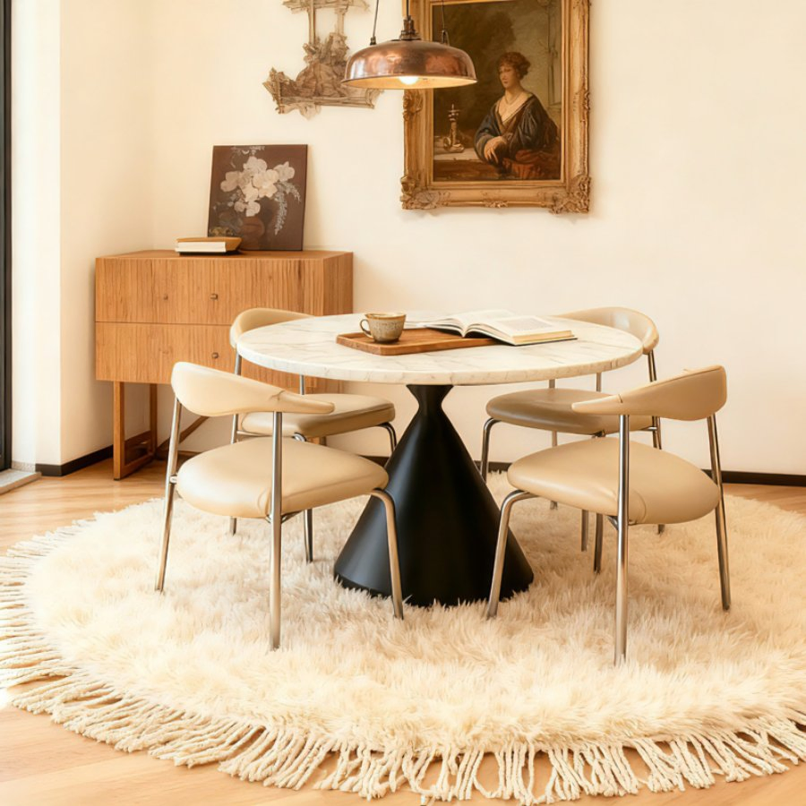 Modern Sts Tech Stone Custom Scratch Resistant Lightweight Dining Table