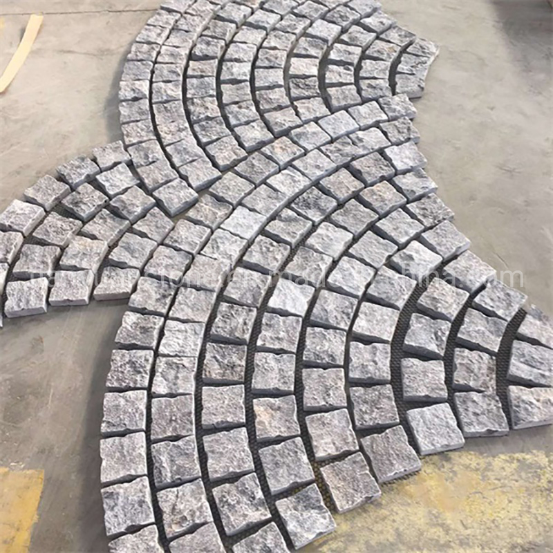 G603 and G654 Grey Granite Meshed Cobblestone in Driving Way Paver