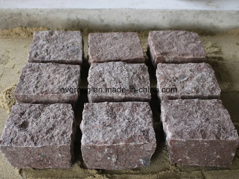 Red Porphyry Cobblestone Close-up