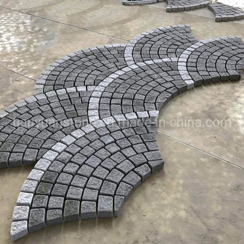 Granite Mesh Backed Pavers Cobblestone