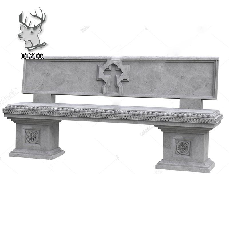 Outdoor Decorative Man Made Beige Marble Stone Carved Lion Statue Bench