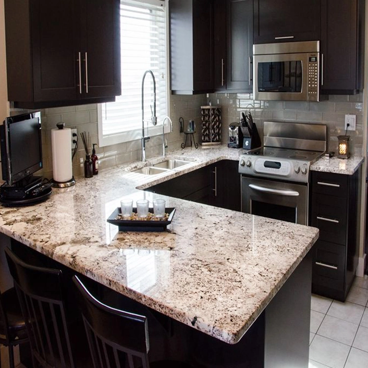 Natural Stone Granite Slab Kitchen Countertop Bianco Spring Dallas White Galaxy Granite Countertop