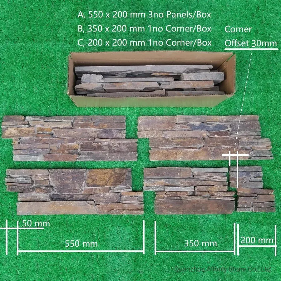 Natural Rusty Slate Stacked Stone