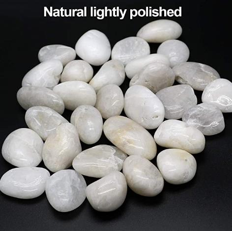 Rocks for Succulent Plants or Bonsai Garden, 3lb Bulk Bag – 1 Inch 20-30mm White Decorative Gravel Pebbles for Plants