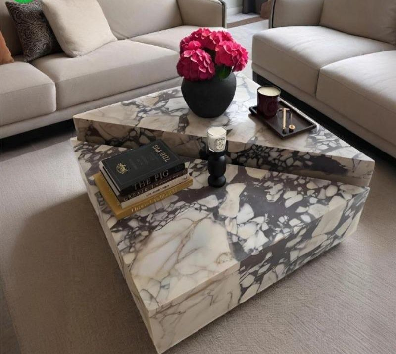 Polished Calacatta Viola Marble Kitchen Island Top for Villa Hotel Kitchen Living Room Countertop Decoration