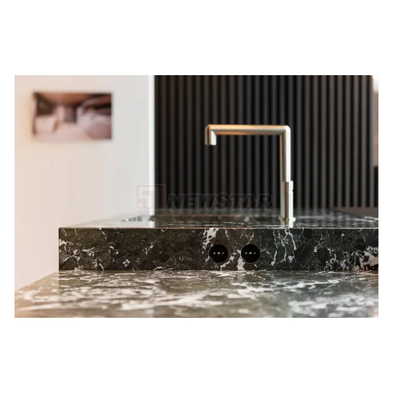 Newstar Modern High End Custom Verde Levanto Green Natural Marble Kitchen Island Worktop Cabinet Marble Slab Countertop