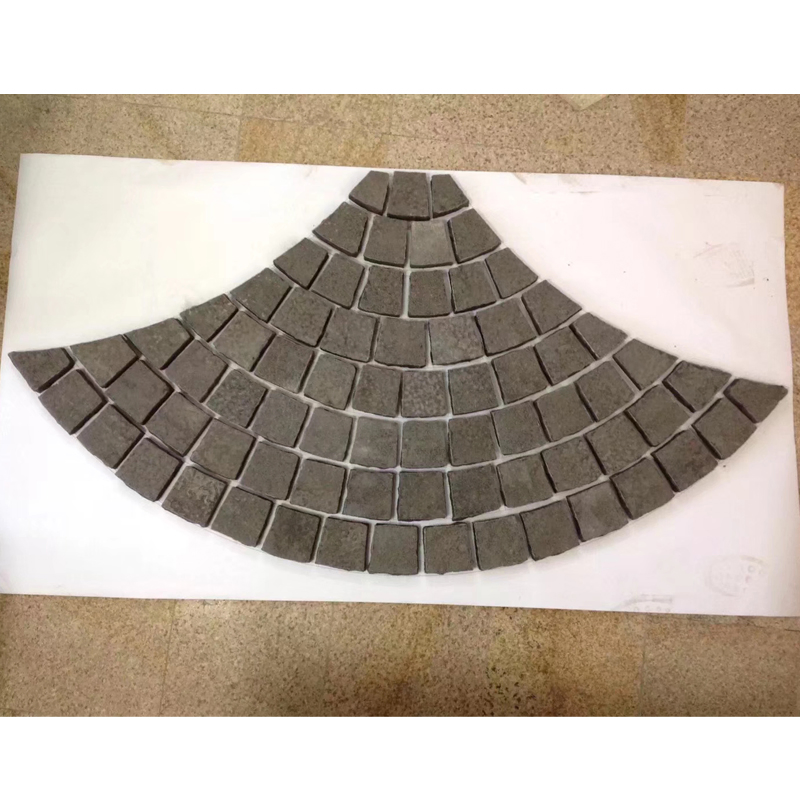 Meshed Back Granite Pavers and Pattern Cobblestone on Mesh