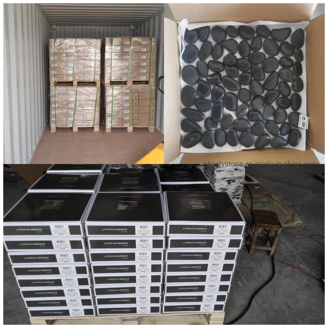 Pebble Mosaic tile packed in carton