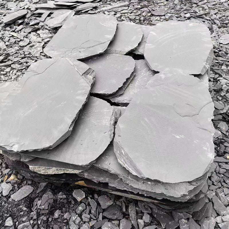 Black Slate Irregular Garden Stepping Stones for Landscaping