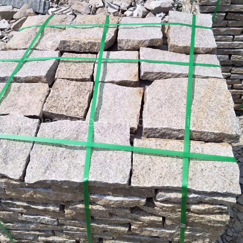 Yellow Granite G682 Split Cubestone Cobblestone