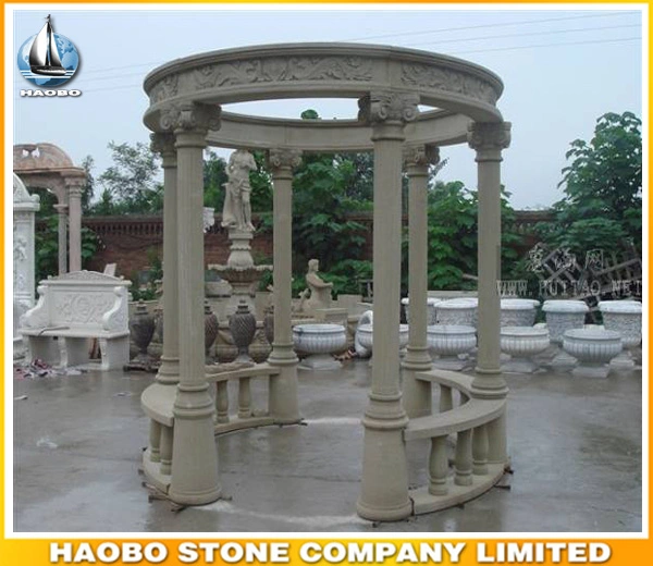 Stone Gazebo Garden Bench for Sale