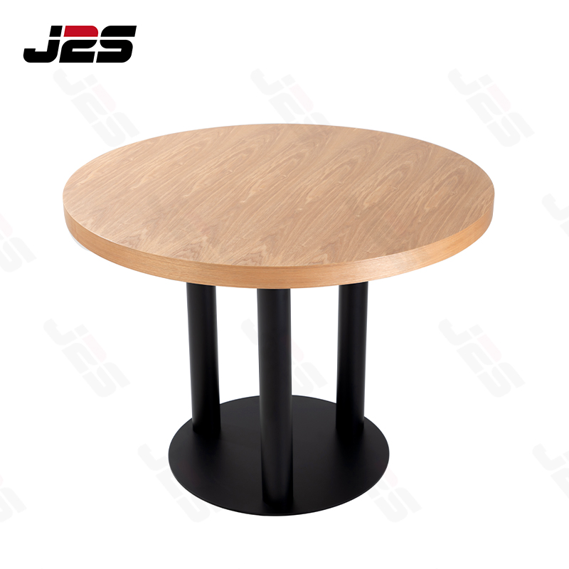 Premium Restaurant Furniture Table Featuring Black Stone and Metal Base
