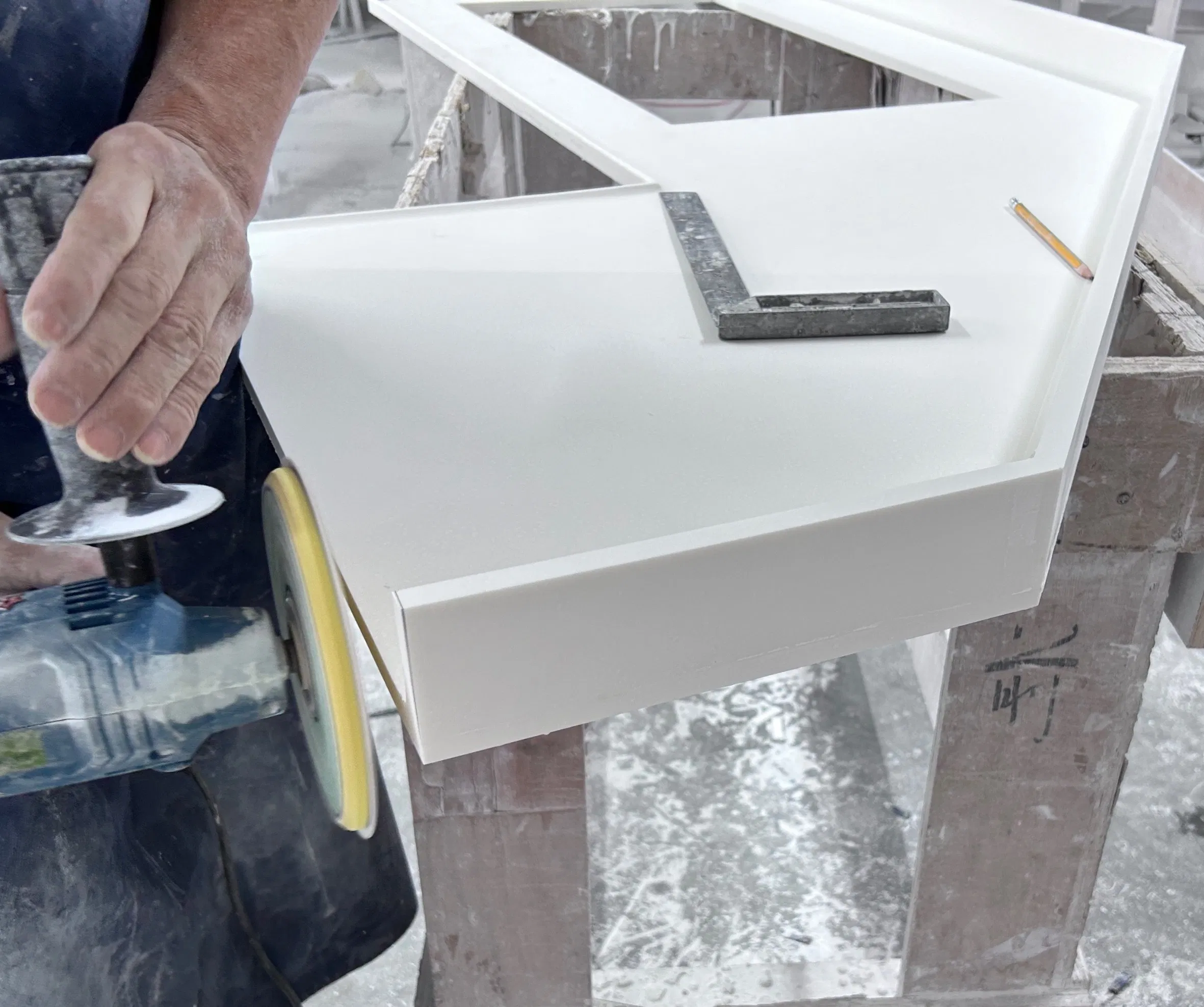 OEM Factory Modern Marble Outdoor Kitchen Barbecue Island Worktop Popular Design Cabinet Courtyard Granite Stone Washbasin Countertop