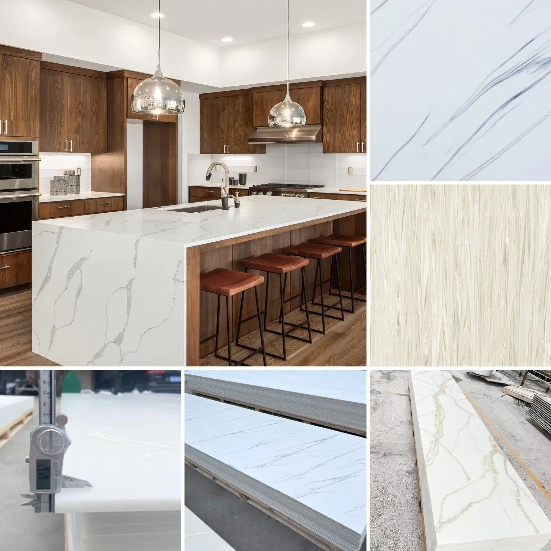 OEM Factory Wholesale Price Marble Granite Quartz Artificial Stone Corian Solid Surface Customized Prefab Commercial Worktop Stone Top Kitchen Countertops