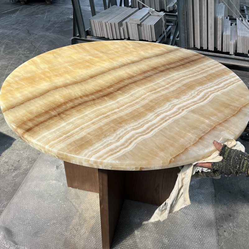 Wholesale Yellow Onyx Kitchen Countertop Prefabricated Honey Onyx Marble Countertop Manufacturer in China