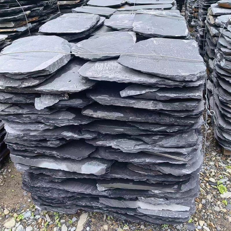 Black Slate Irregular Garden Stepping Stones for Landscaping